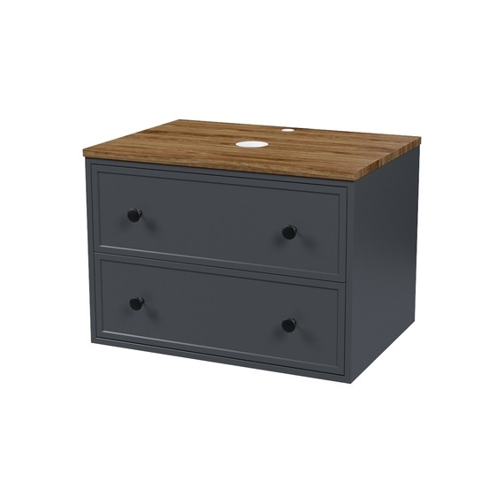 Тумба подвесная со столешницей Iddis Torr 70 см TOR70DMi95K, тёмно-серый - фото 2