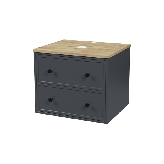 Тумба подвесная со столешницей Iddis Torr 60 см TOR60DVi95K, тёмно-серый - фото 2