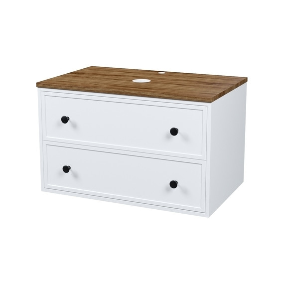 Тумба подвесная со столешницей Iddis Torr 80 см TOR80WMi95K, матовый белый - фото 2