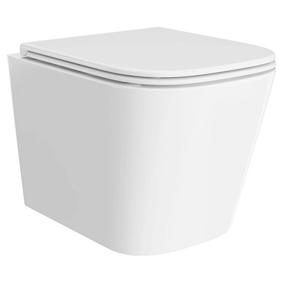 Унитаз подвесной безободковый Kerama Marazzi Cubo CU.wc.02 с крышкой микролифт - фото 