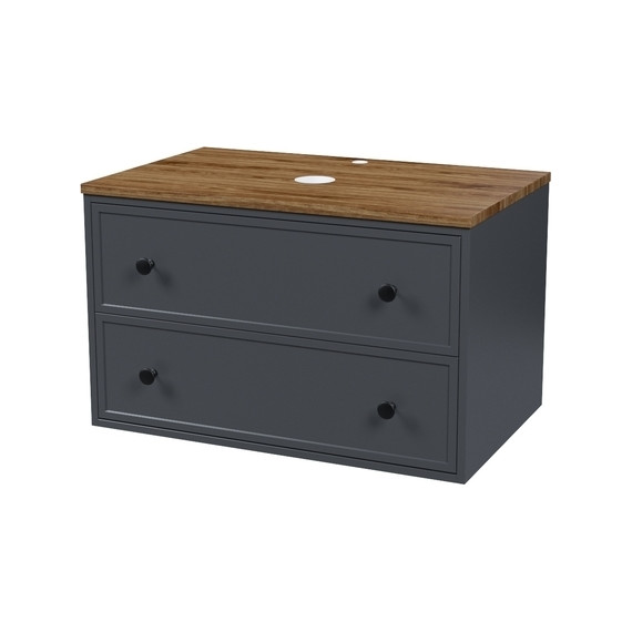 Тумба подвесная со столешницей Iddis Torr 80 см TOR80DMi95K, тёмно-серый - фото 2