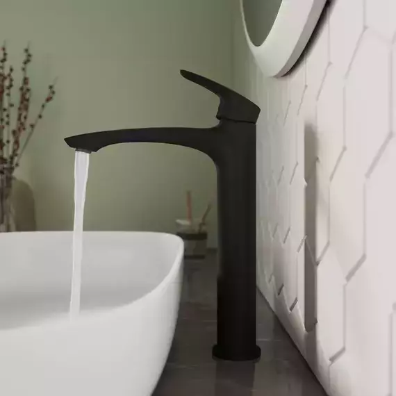 Смеситель для раковины высокий Milardo Rora RORBL01M01, чёрный матовый - фото 3