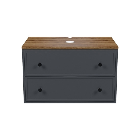 Тумба подвесная со столешницей Iddis Torr 80 см TOR80DMi95K, тёмно-серый - фото 3