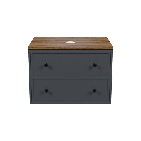 Тумба подвесная со столешницей Iddis Torr 70 см TOR70DMi95K, тёмно-серый - фото 3