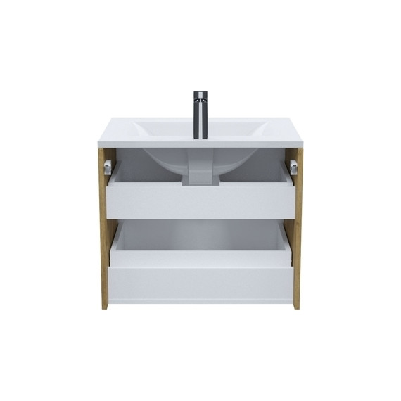 Тумба подвесная с раковиной Iddis Bild BIL60V0i95K 60 см, дуб светлый - фото 4