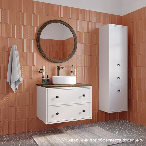 Тумба подвесная со столешницей Iddis Torr 70 см TOR70WMi95K, матовый белый - фото 4