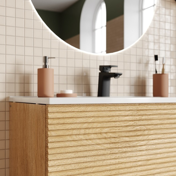 Тумба подвесная с раковиной Iddis Bild BIL80V0i95K 80 см, дуб светлый - фото 4