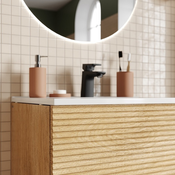 Тумба подвесная с раковиной Iddis Bild BIL60V0i95K 60 см, дуб светлый - фото 6