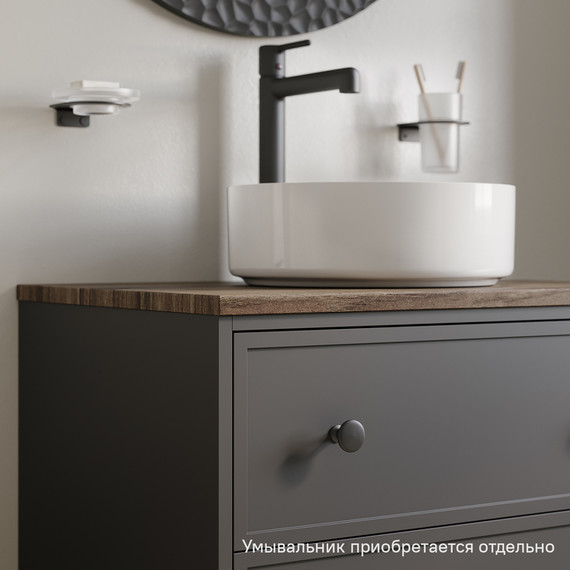 Тумба подвесная со столешницей Iddis Torr 70 см TOR70DMi95K, тёмно-серый - фото 6