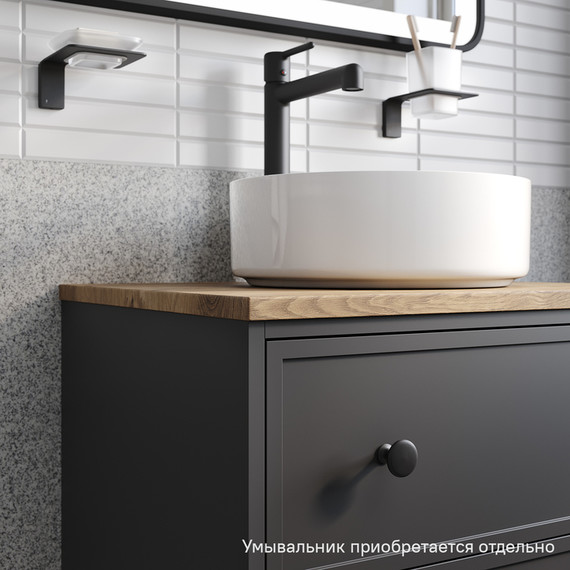 Тумба подвесная со столешницей Iddis Torr 60 см TOR60DVi95K, тёмно-серый - фото 6