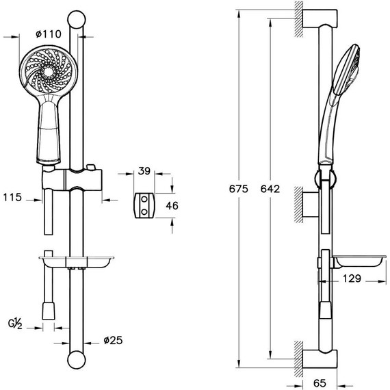 Набор смесителей 3 в 1 для ванны Vitra Dynamic S A49152EXP - фото, картинка 6 Набор смесителей 3 в 1 для ванны Vitra Dynamic S A49152EXP - фото 6