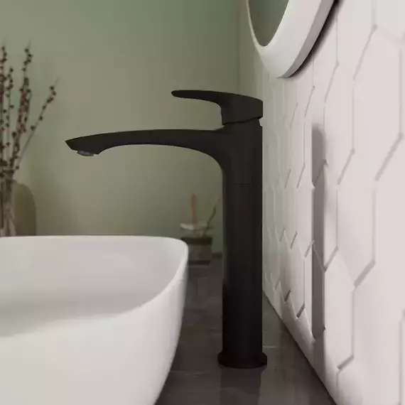 Смеситель для раковины высокий Milardo Rora RORBL01M01, чёрный матовый - фото 2