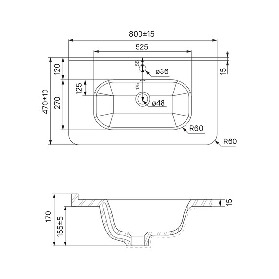 Тумба подвесная с раковиной Iddis Bild BIL80V0i95K 80 см, дуб светлый - фото 8