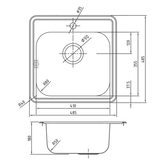 Кухонная мойка Iddis Strit STR48P0i77S 0,8 мм, сталь - фото, картинка 9 Кухонная мойка Iddis Strit STR48P0i77S 0,8 мм, сталь - фото 9