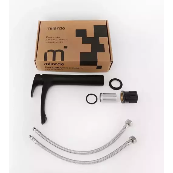 Смеситель для раковины высокий Milardo Rora RORBL01M01, чёрный матовый - фото 4