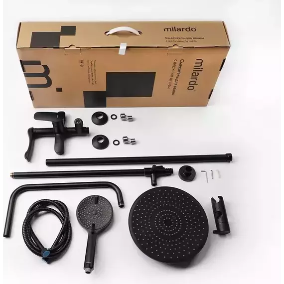 Душевая стойка Milardo Rora RORBL4FM06, чёрный матовый - фото 3