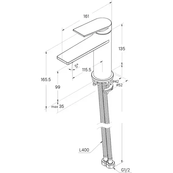 Смеситель для раковины Milardo Azure AZUBL00M01, чёрный матовый - фото 7