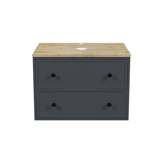 Тумба подвесная со столешницей Iddis Torr 70 см TOR70DVi95K, тёмно-серый - фото 3