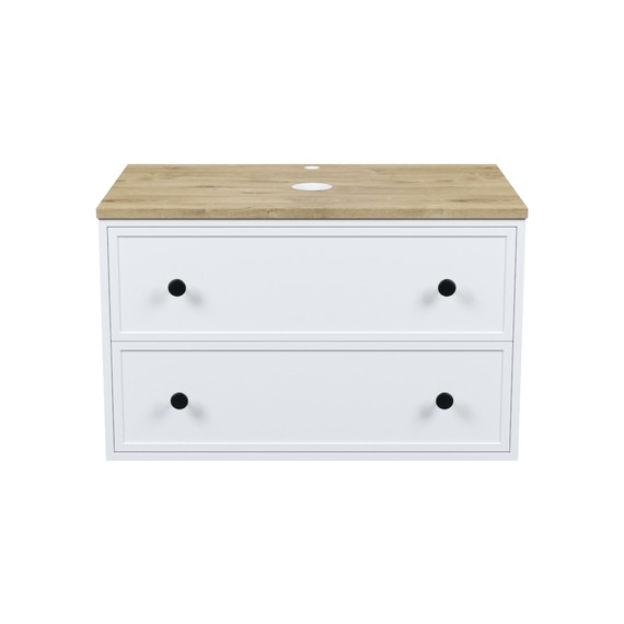 Тумба подвесная со столешницей Iddis Torr 80 см TOR80WVi95K, матовый белый - фото 3