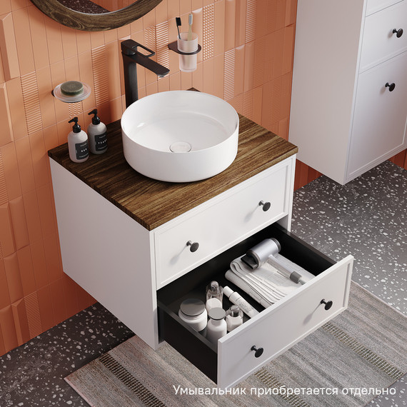 Тумба подвесная со столешницей Iddis Torr 60 см TOR60WMi95K, матовый белый - фото 5