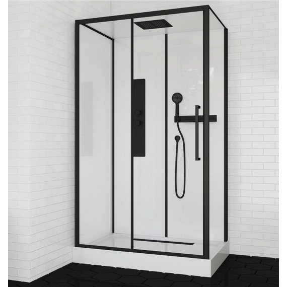 Душевая кабина CeruttiSpa 120х80 см AMI120, чёрный/прозрачное - фото 2
