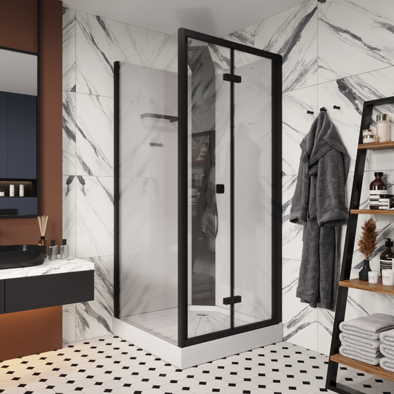 Душевая кабина CeruttiSpa 90х90 см BELLA90B, чёрный/прозрачное - фото 2