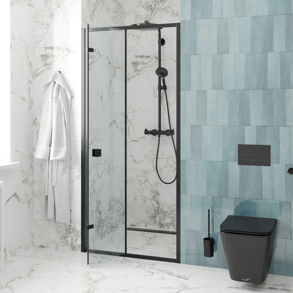 Душевая дверь CeruttiSpa 80 см BELLA D81B, чёрный/прозрачное - фото 3