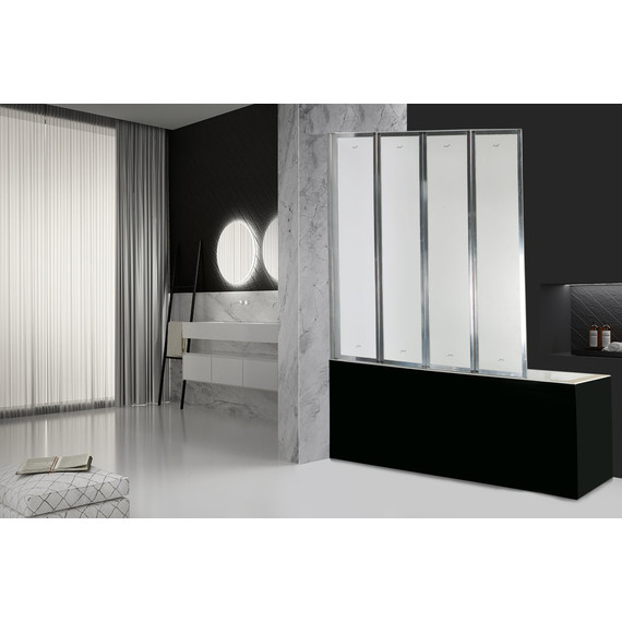 Шторка для ванны CeruttiSpa 130 см Bouna, хром/матовое - фото 2