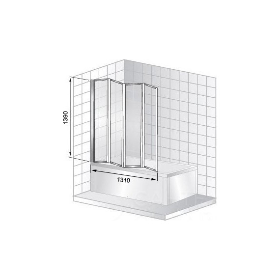 Шторка для ванны CeruttiSpa 130 см BOUNA-B, чёрный/прозрачное - фото, картинка 5 Шторка для ванны CeruttiSpa 130 см BOUNA-B, чёрный/прозрачное - фото 5