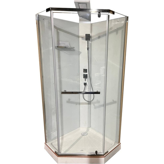 Душевая кабина CeruttiSpa 90х90 см Chika 901T, хром/прозрачное - фото 5