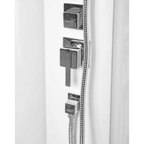 Душевая кабина CeruttiSpa 90х90 см Chika 901T, хром/прозрачное - фото 7