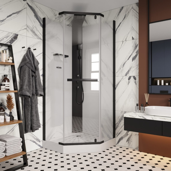Душевая кабина CeruttiSpa 90х90 см CHIKA901B, чёрный/прозрачное - фото 4