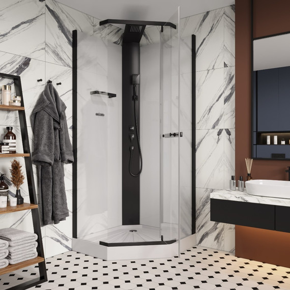 Душевая кабина CeruttiSpa 90х90 см CHIKA901B, чёрный/прозрачное - фото 5