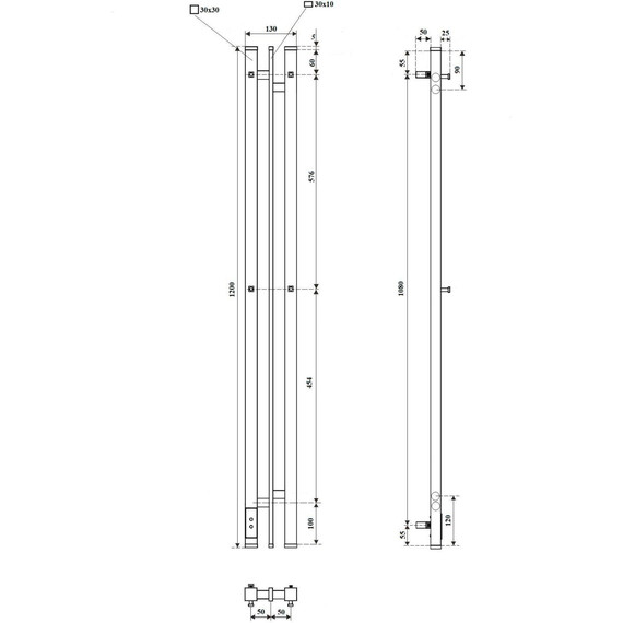 Полотенцесушитель электрический Point Фрея П2 100x1200 мм PN20712W (возможность скрытого подключения) L, белый - фото 3
