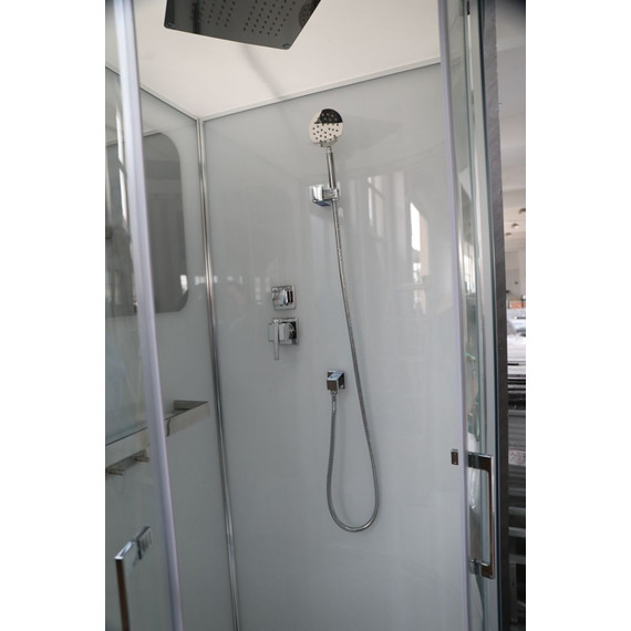 Душевая кабина CeruttiSpa 100х100 см VIVA101, хром/прозрачное (безсиликоновая сборка) - фото, картинка 3 Душевая кабина CeruttiSpa 100х100 см VIVA101, хром/прозрачное (безсиликоновая сборка) - фото 3