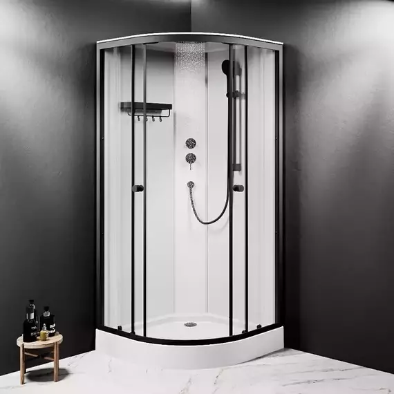 Душевая кабина Am.Pm X-Joy 90х90 см W94C-401-090BT, черный матовый/прозрачное - фото 2