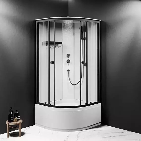 Душевая кабина Am.Pm X-Joy 90x90 см W94C-401A-090BT, чёрный матовый/прозрачное - фото 2