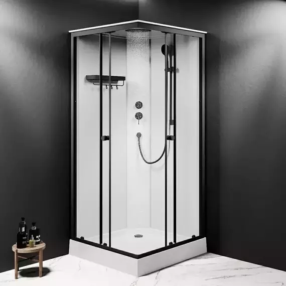 Душевая кабина Am.Pm X-Joy 90х90 см W94C-403-090BT, черный матовый/прозрачное - фото 2