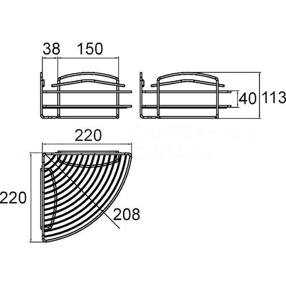 Полка угловая Milardo 206WC00M44 - фото 4