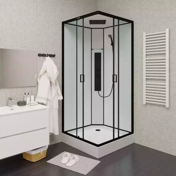 Душевая кабина Parly 90х90 см AMI Quadro, чёрный/прозрачное - фото 2