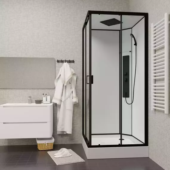 Душевая кабина Parly 90х90 см AMI Quadro, чёрный/прозрачное - фото 3