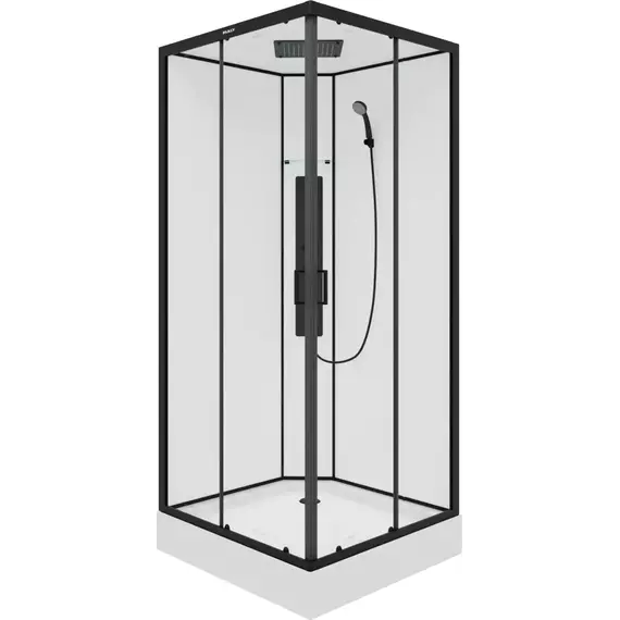 Душевая кабина Parly 90х90 см AMI Quadro, чёрный/прозрачное - фото 4