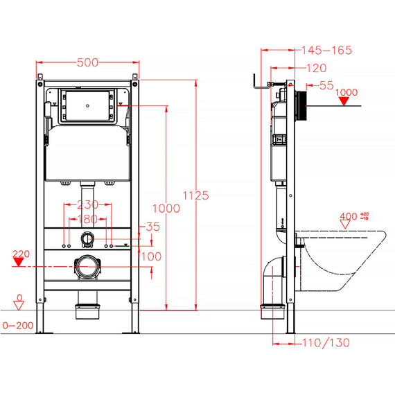 Инсталляция для подвесного унитаза Azario AZ-501A (кнопка смыва отдельно на выбор) - фото, картинка 5 Инсталляция для подвесного унитаза Azario AZ-501A (кнопка смыва отдельно на выбор) - фото 5