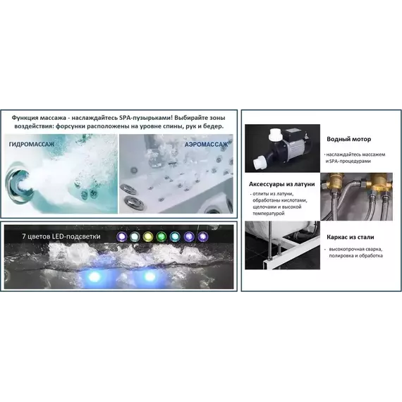 Ванна гидромассажная CeruttiSpa C-403A L 170х80 см - фото 4