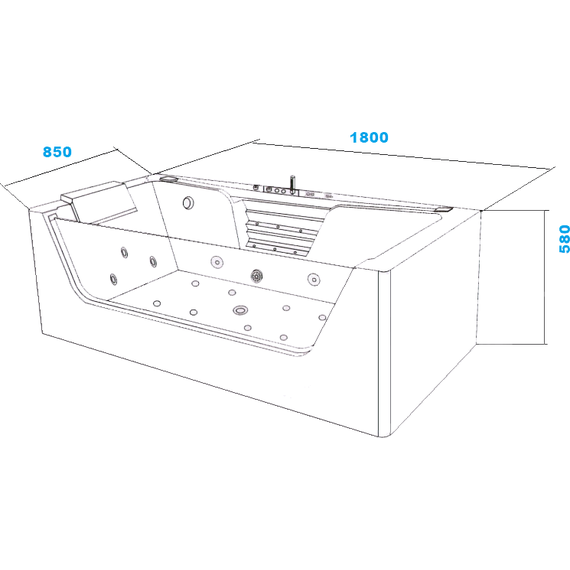 Ванна гидромассажная CeruttiSpa C-477-18A 180х85 см - фото 7