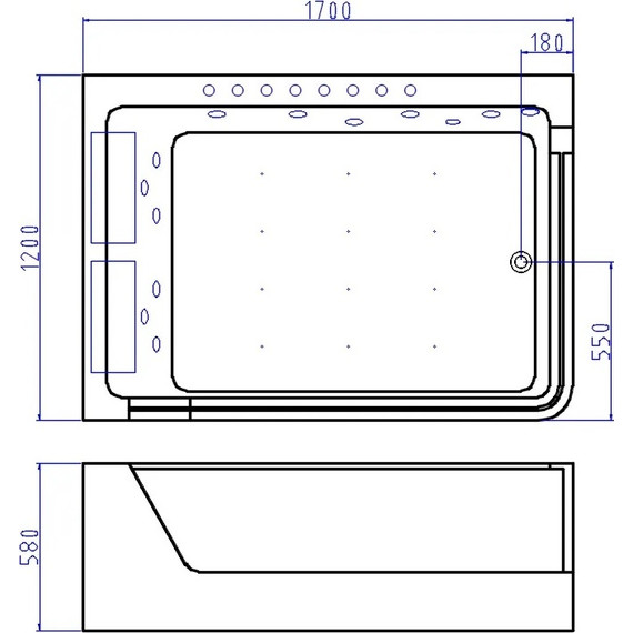 Ванна гидромассажная CeruttiSpa C-495L 170x120 см - фото 6