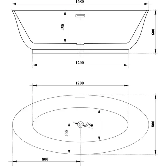 Ванна отдельностоящая CeruttiSpa 170x80 см GRETA170 CT10516 - фото 3