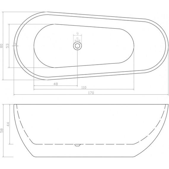 Ванна отдельностоящая CeruttiSpa 170x80 см MIMI CT9671 - фото 6