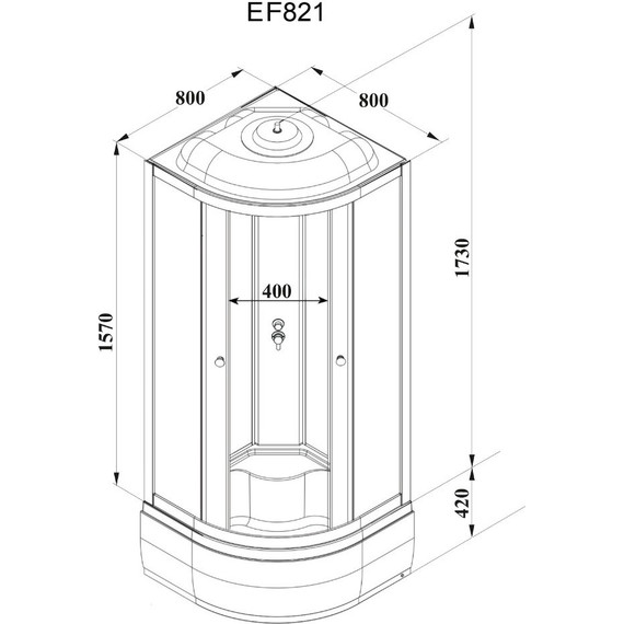 Душевая кабина Parly  Tomorrow 80х80 см EF821, белый/матовое - фото 5