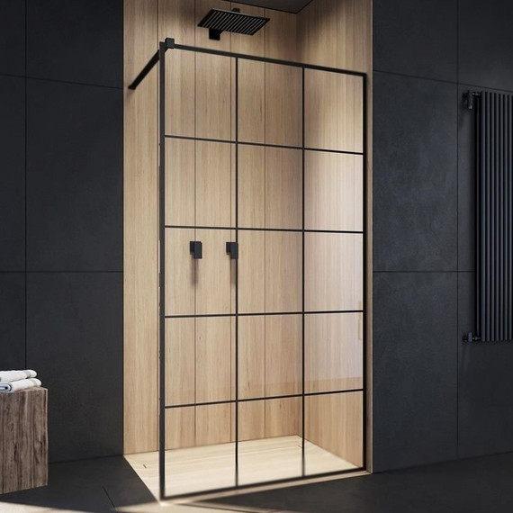 Душевая перегородка CeruttiSpa MUZA T100 100х195 см, чёрный/прозрачное - фото 2